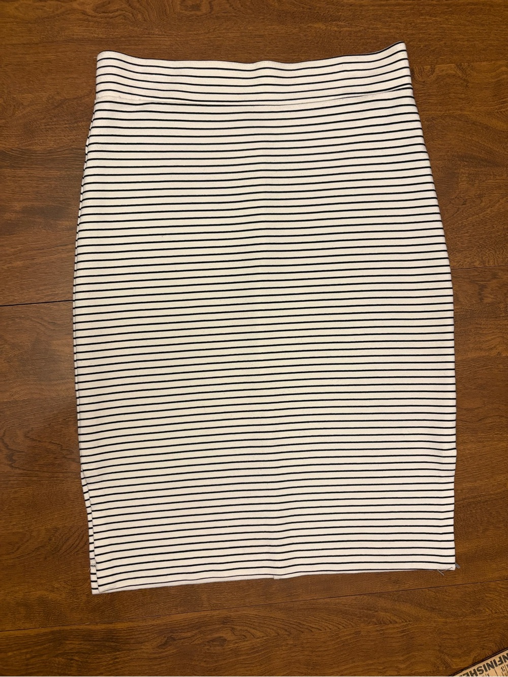 Ann Taylor Black and White Striped Pencil Skirt
